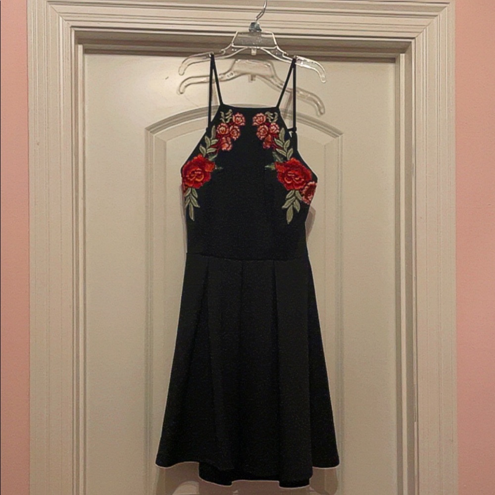 Black Homecoming Open Back Dress
